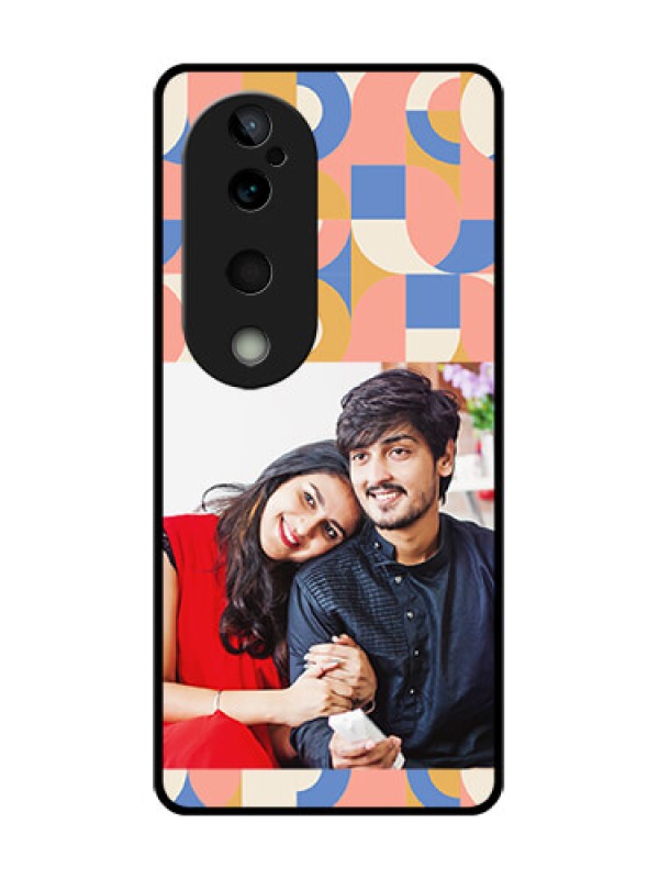 Custom Vivo T3 Ultra Custom Glass Phone CaseSemi - Circle Maze Pattern Design