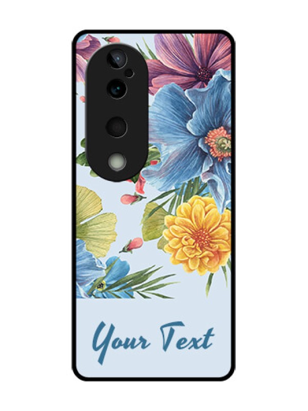 Custom Vivo T3 Ultra Custom Glass Phone CaseStunning Watercolored Flowers Painting Design