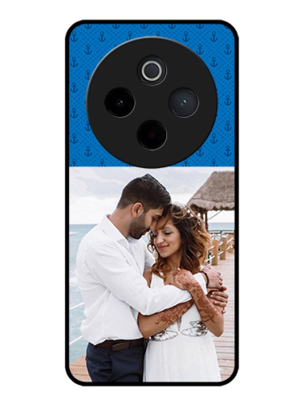 Custom Vivo T4 5G Custom Glass Phone Case - Blue Anchors Design