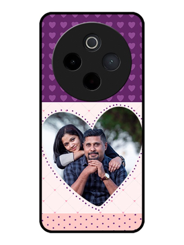 Custom Vivo T4 5G Custom Glass Phone Case - Violet Love Dots Design
