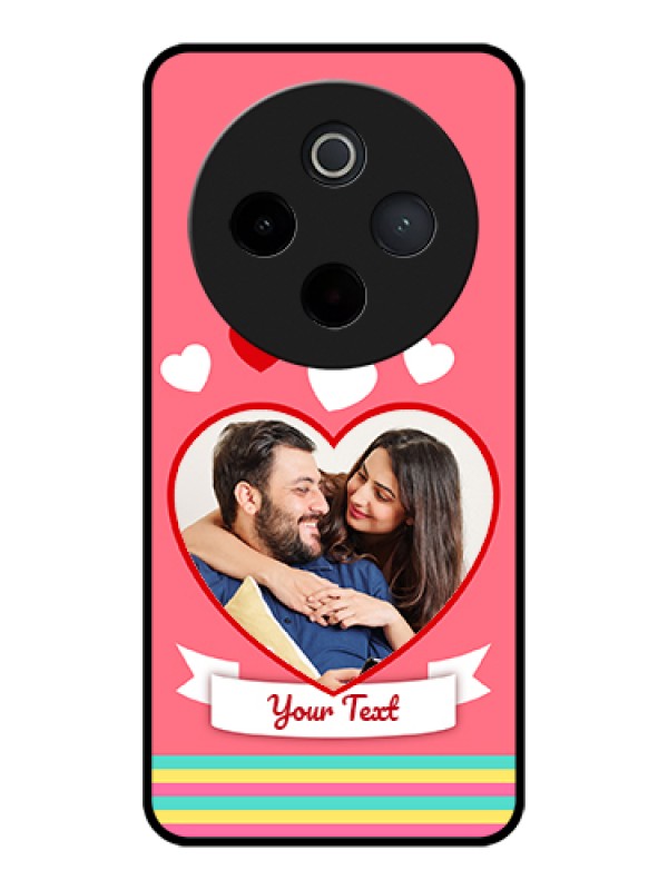 Custom Vivo T4 5G Custom Glass Phone Case - Love Shapes Doodle Design