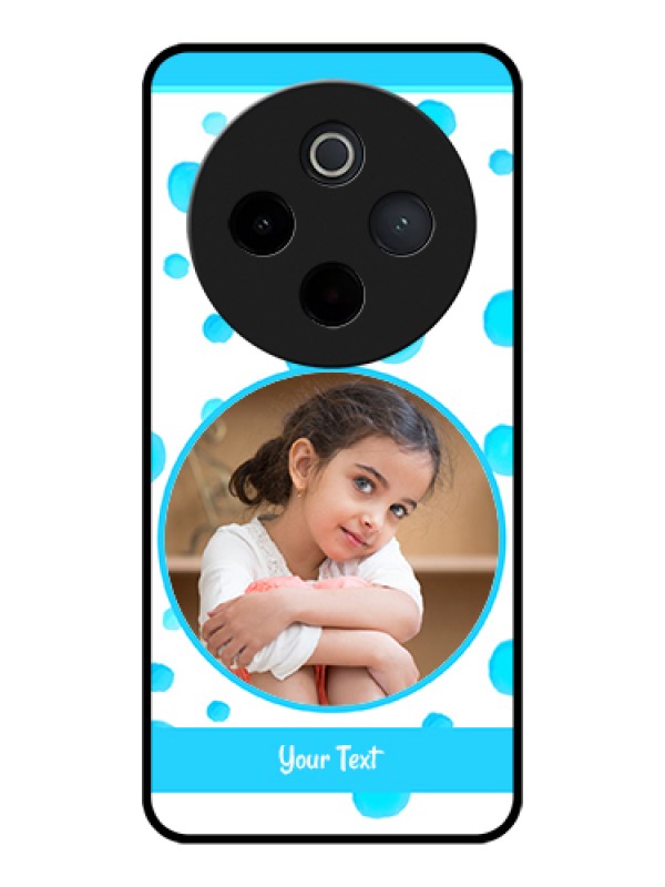 Custom Vivo T4 5G Custom Glass Phone Case - Blue Bubbles Pattern Design