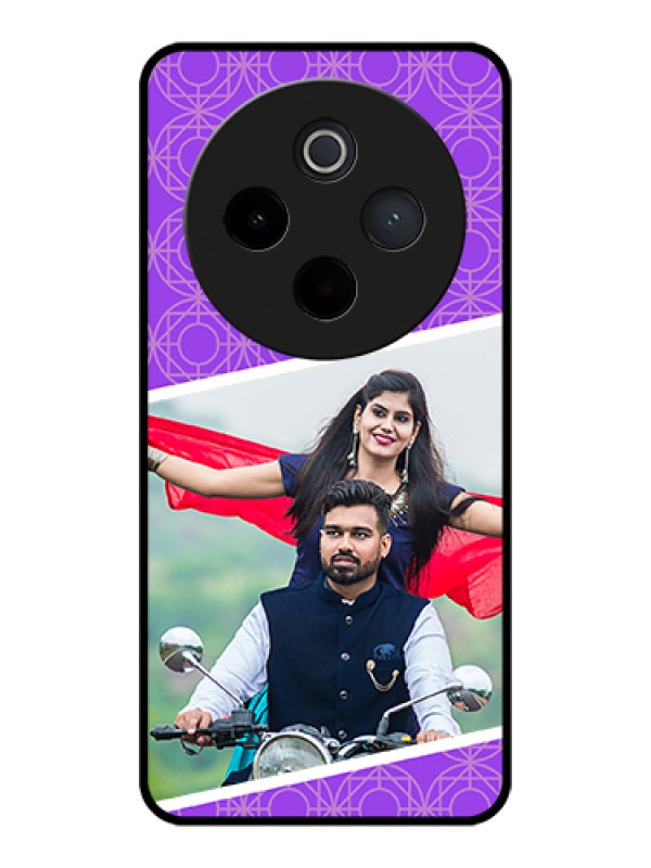 Custom Vivo T4 5G Custom Glass Phone Case - Violet Color Pattern Design