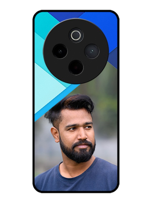 Custom Vivo T4 5G Custom Glass Phone Case - Blue Pattern Design