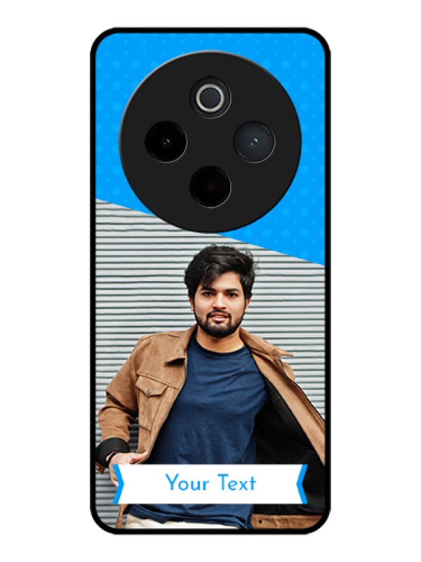 Custom Vivo T4 5G Custom Glass Phone Case - Simple Blue Color Design
