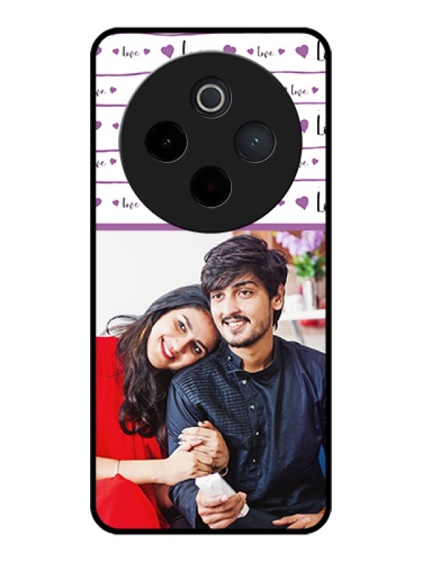 Custom Vivo T4 5G Custom Glass Phone Case - Couples Heart Design