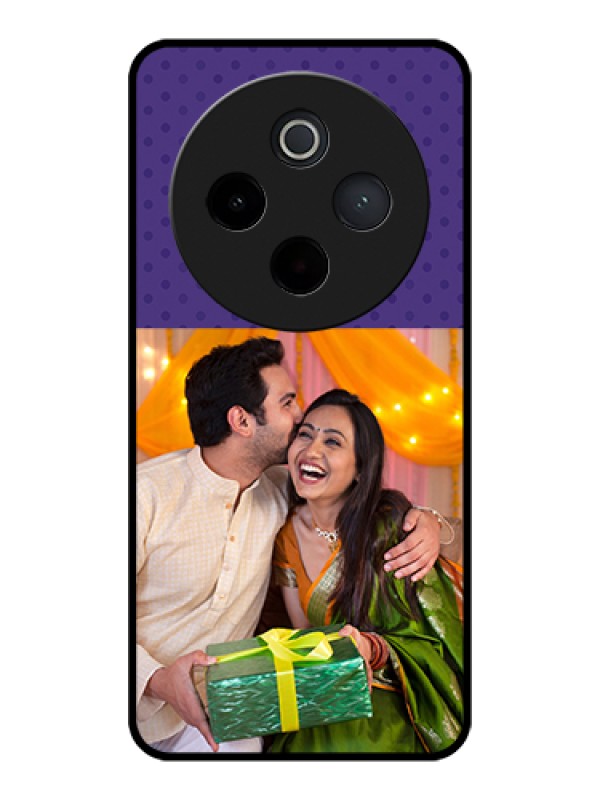 Custom Vivo T4 5G Custom Glass Phone Case - Violet Colored Pattern Design