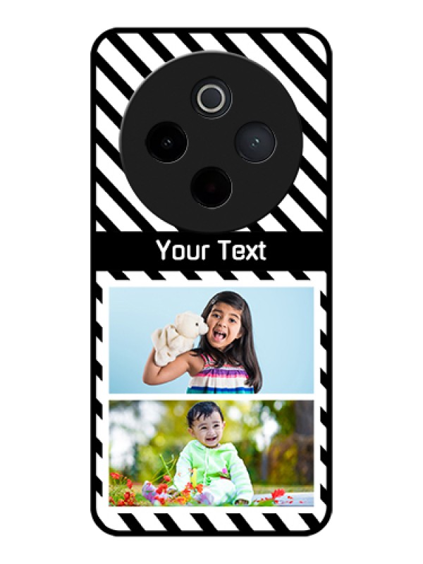 Custom Vivo T4 5G Custom Glass Phone Case - Black And White Stripes Design