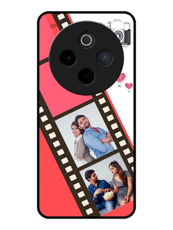 Custom Vivo T4 5G Custom Glass Phone Case - 3 Image Holder With Film Reel