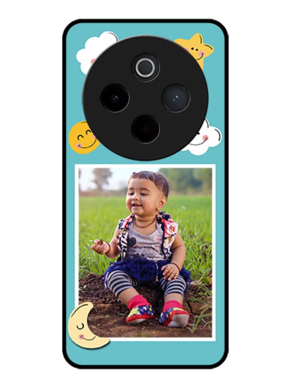 Custom Vivo T4 5G Custom Glass Phone Case - Smiley Kids Stars Design