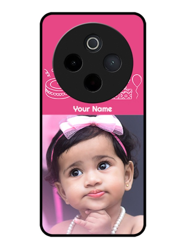 Custom Vivo T4 5G Custom Glass Phone Case - With Birthday Line Art Design
