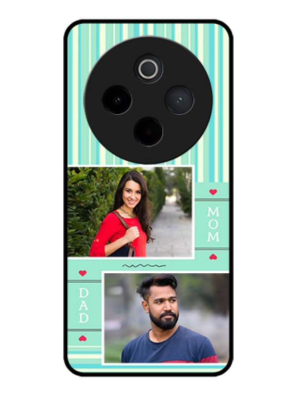 Custom Vivo T4 5G Custom Glass Phone Case - Mom & Dad Pic Design