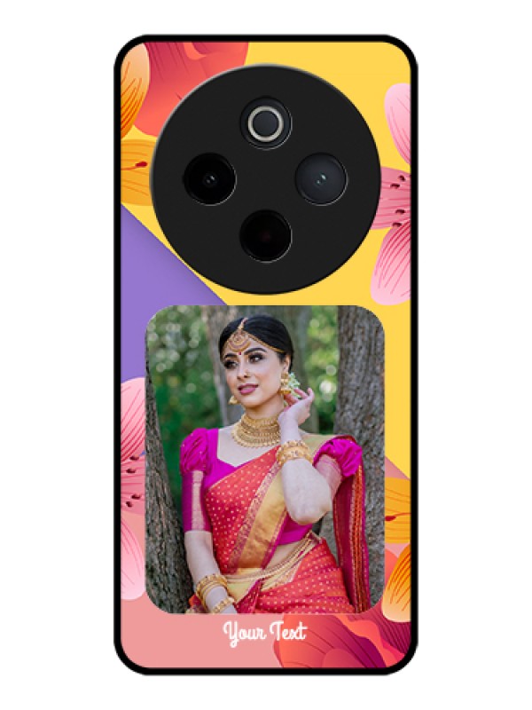 Custom Vivo T4 5G Custom Glass Phone Case - 3 Image With Vintage Floral Design