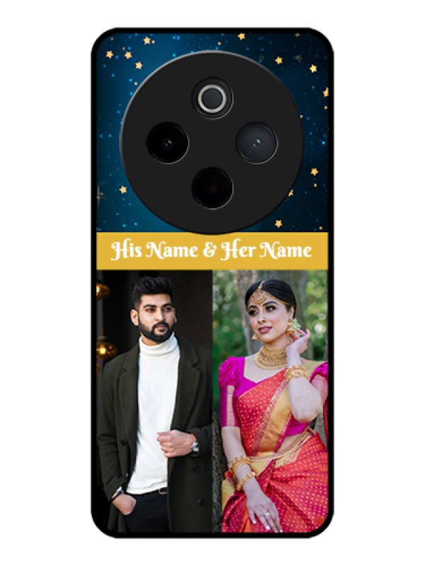 Custom Vivo T4 5G Custom Glass Phone Case - Galaxy Stars Backdrop Design