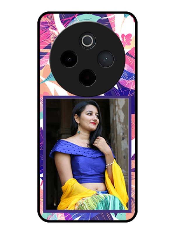 Custom Vivo T4 5G Custom Glass Phone Case - Abstract Floral Design