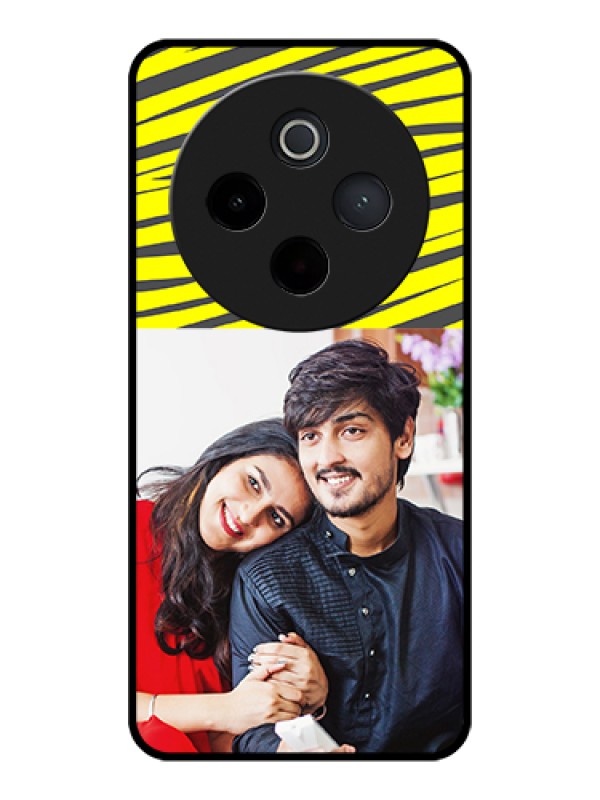Custom Vivo T4 5G Custom Glass Phone Case - Yellow Abstract Design