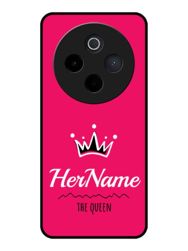 Custom Vivo T4 5G Custom Glass Phone Case - Queen With Name Design