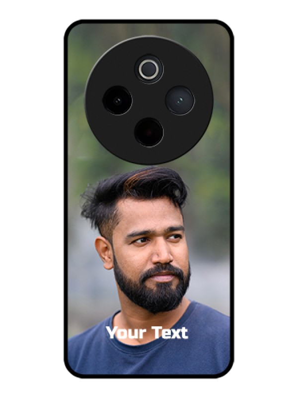 Custom Vivo T4 5G Custom Glass Phone Case - Photo With Text Design