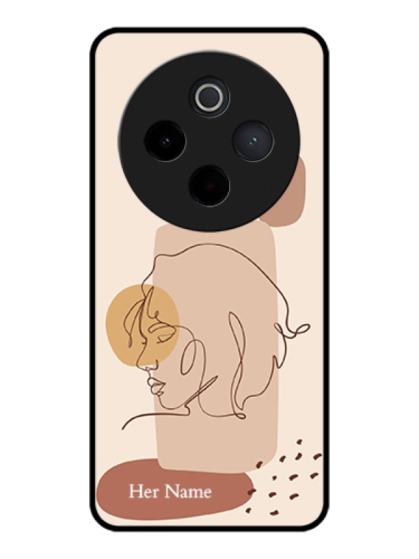 Custom Vivo T4 5G Custom Glass Phone Case - Calm Woman Line Art Design