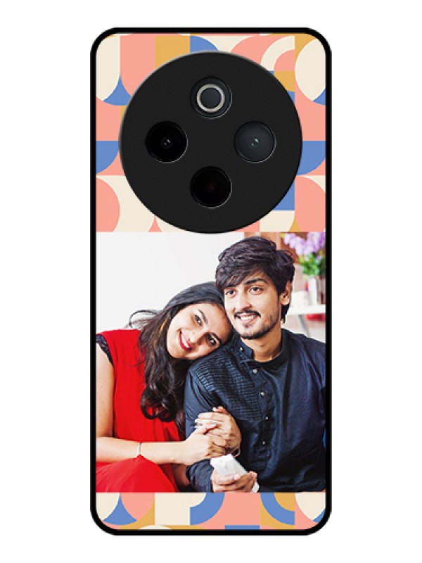 Custom Vivo T4 5G Custom Glass Phone Case - Semi - Circle Maze Pattern Design
