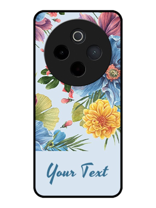Custom Vivo T4 5G Custom Glass Phone Case - Stunning Watercolored Flowers Painting Design
