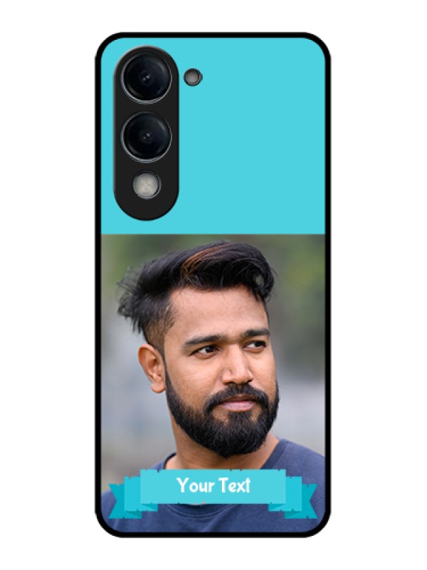 Custom Vivo T4 Lite Custom Glass Phone Case - Blue Color Design
