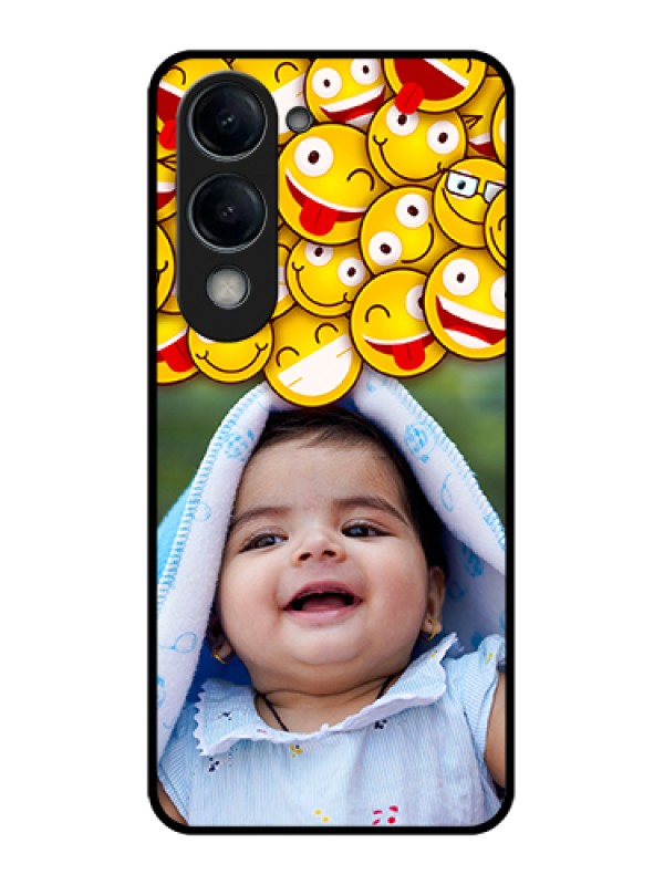 Custom Vivo T4 Lite Custom Glass Phone Case - With Smiley Emoji Design