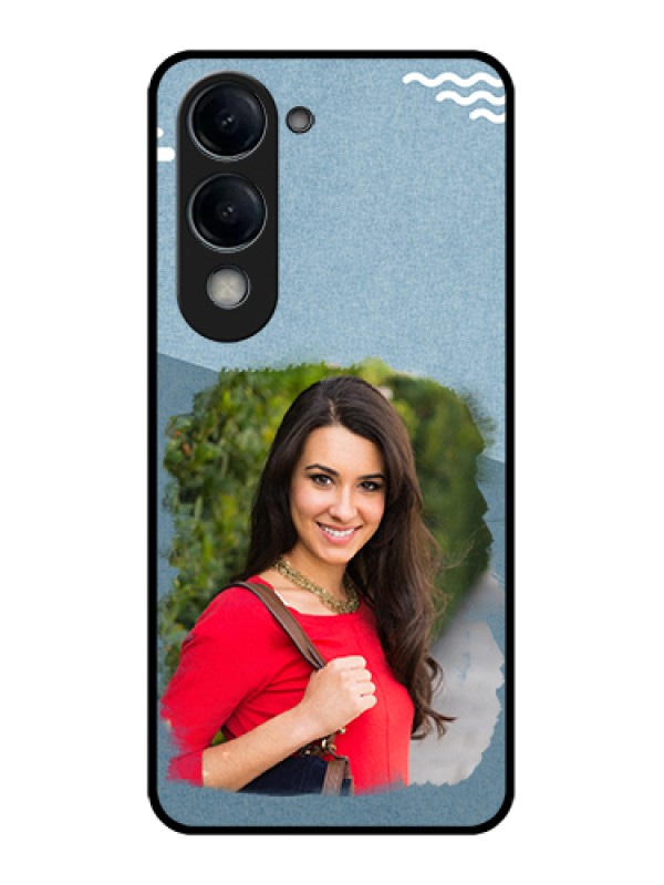 Custom Vivo T4 Lite Custom Glass Phone Case - Grunge Line Art Design