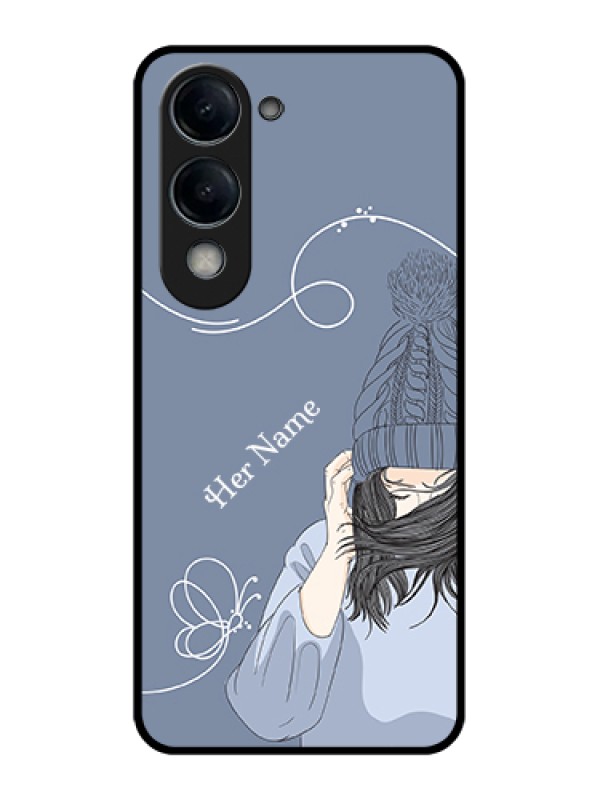 Custom Vivo T4 Lite Custom Glass Phone Case - Girl In Winter Outfit Design