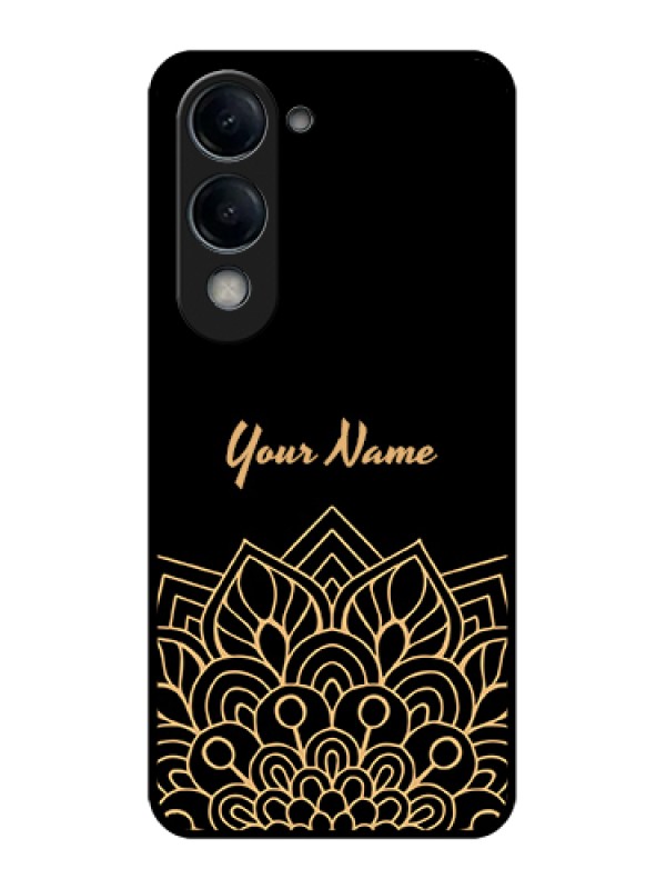 Custom Vivo T4 Lite Custom Glass Phone Case - Golden Mandala Design