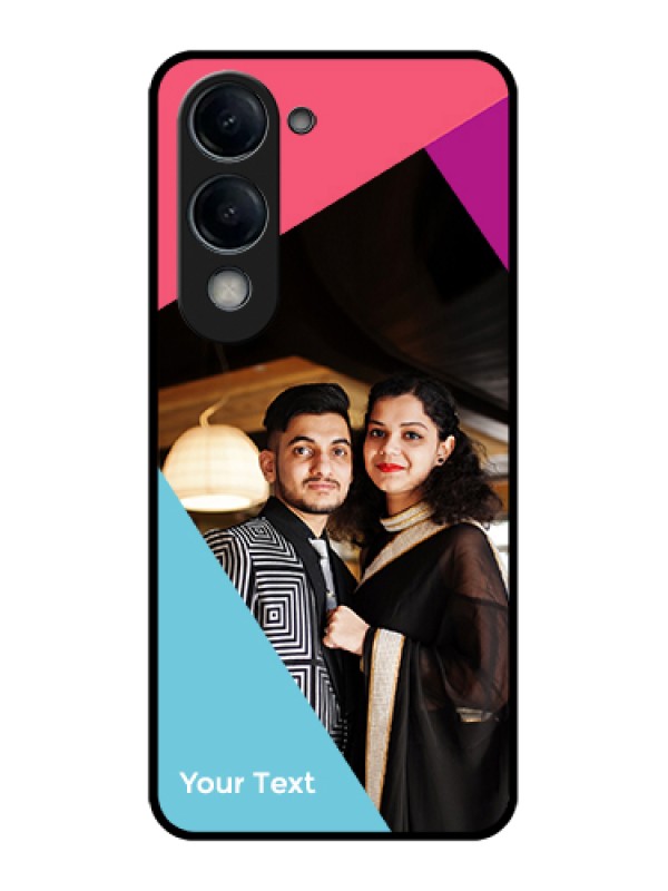 Custom Vivo T4 Lite Custom Glass Phone Case - Stacked Triple Colour Design