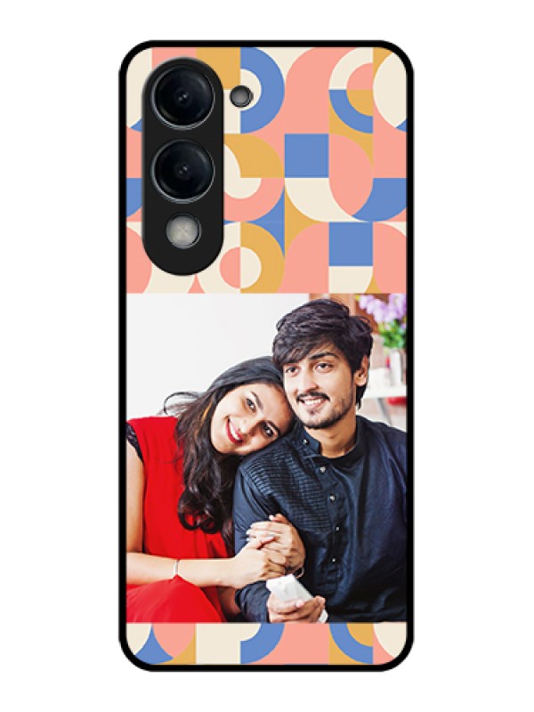 Custom Vivo T4 Lite Custom Glass Phone Case - Semi - Circle Maze Pattern Design