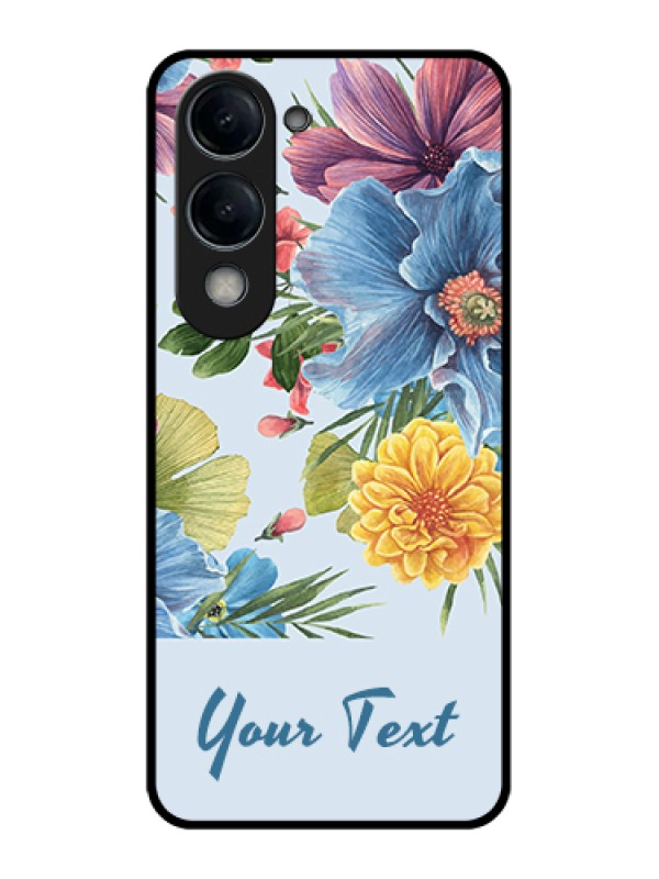 Custom Vivo T4 Lite Custom Glass Phone Case - Stunning Watercolored Flowers Painting Design