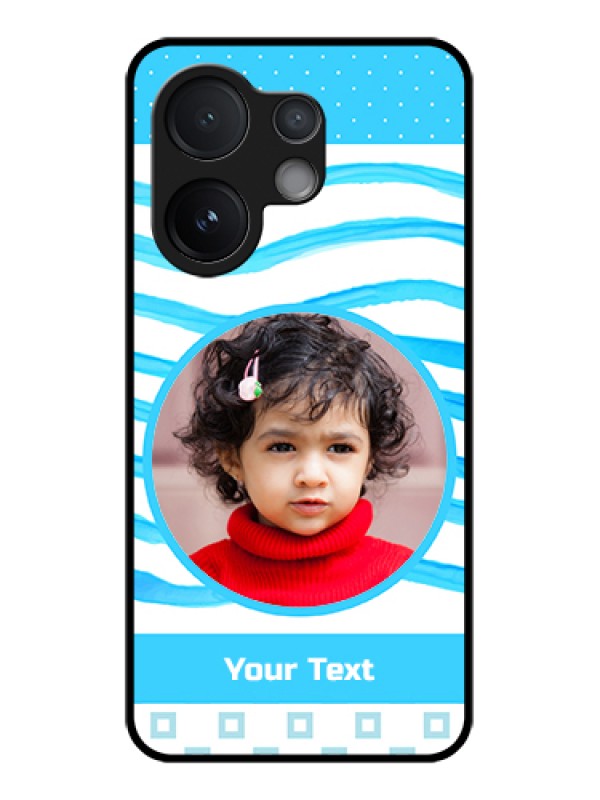 Custom Vivo T4 Pro 5G Custom Glass Phone Case - Simple Blue Case Design