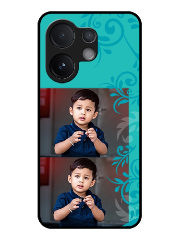 Custom Vivo T4 Pro 5G Custom Glass Phone Case - With Photo And Green Floral Design