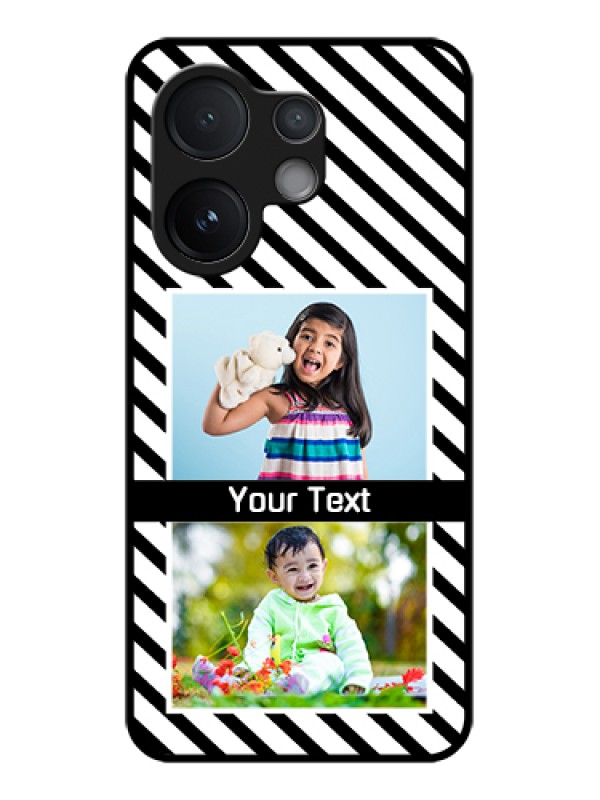 Custom Vivo T4 Pro 5G Custom Glass Phone Case - Black And White Stripes Design