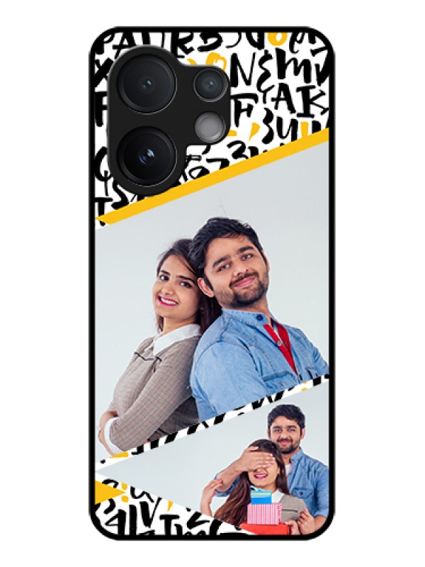 Custom Vivo T4 Pro 5G Custom Glass Phone Case - Letters Pattern Design