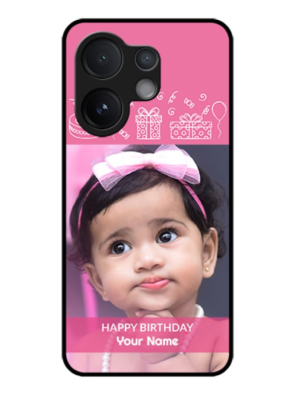 Custom Vivo T4 Pro 5G Custom Glass Phone Case - With Birthday Line Art Design