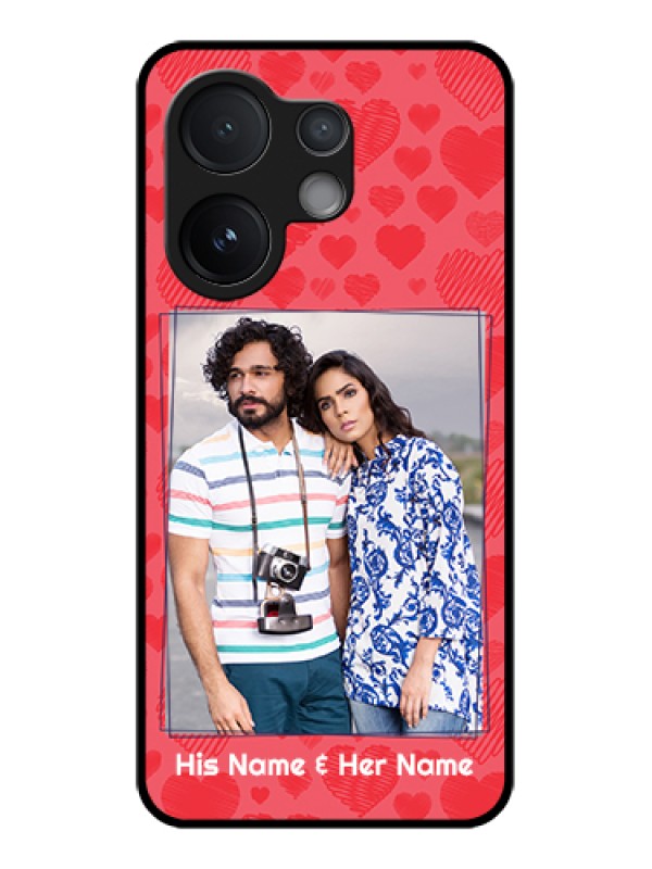 Custom Vivo T4 Pro 5G Custom Glass Phone Case - With Red Heart Symbols Design