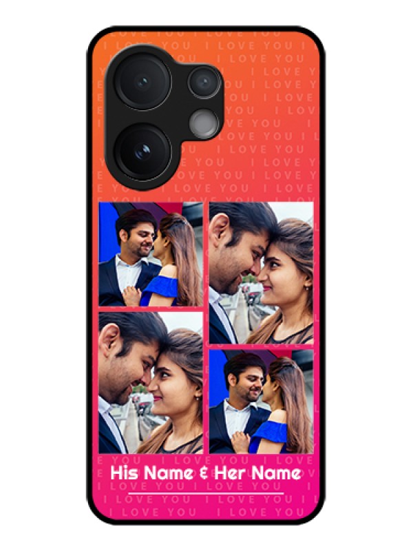 Custom Vivo T4 Pro 5G Custom Glass Phone Case - I Love You Pink Design