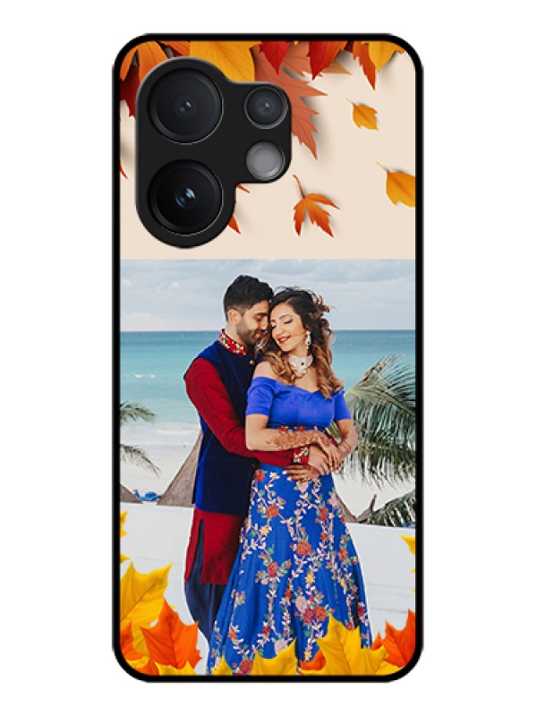 Custom Vivo T4 Pro 5G Custom Glass Phone Case - Autumn Maple Leaves Design