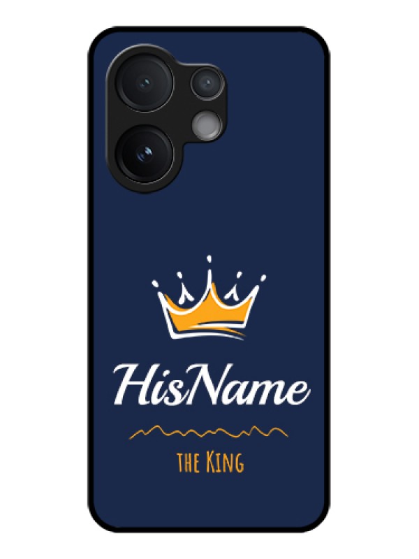 Custom Vivo T4 Pro 5G Custom Glass Phone Case - King With Name Design