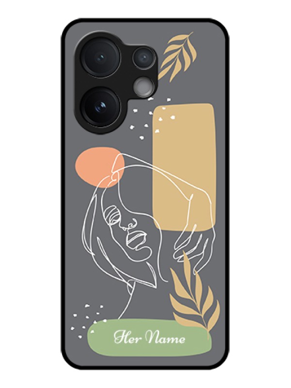 Custom Vivo T4 Pro 5G Custom Glass Phone Case - Gazing Woman Line Art Design