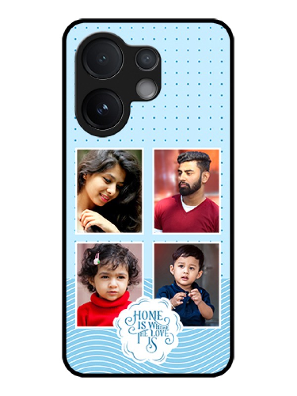 Custom Vivo T4 Pro 5G Custom Glass Phone Case - Cute Love Quote With 4 Pic Upload Design