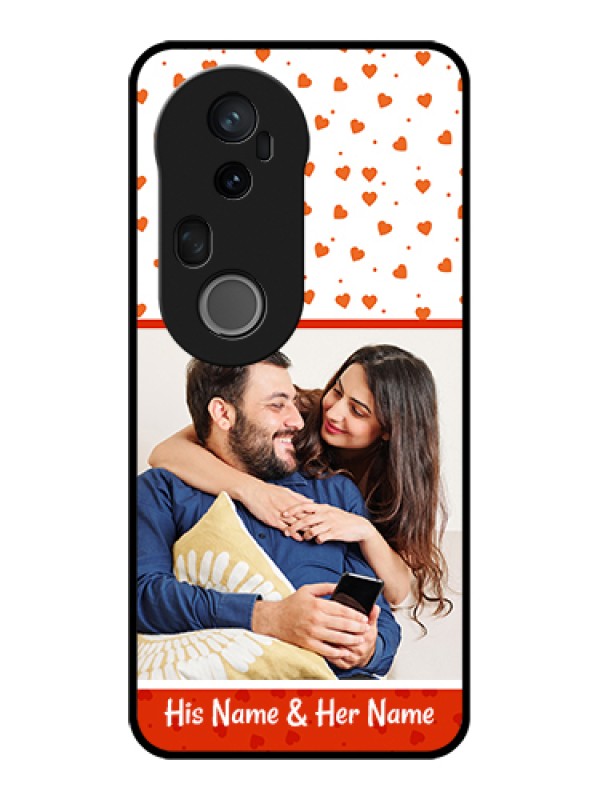 Custom Vivo T4 Ultra 5G Custom Glass Phone Case - Orange Love Symbol Design