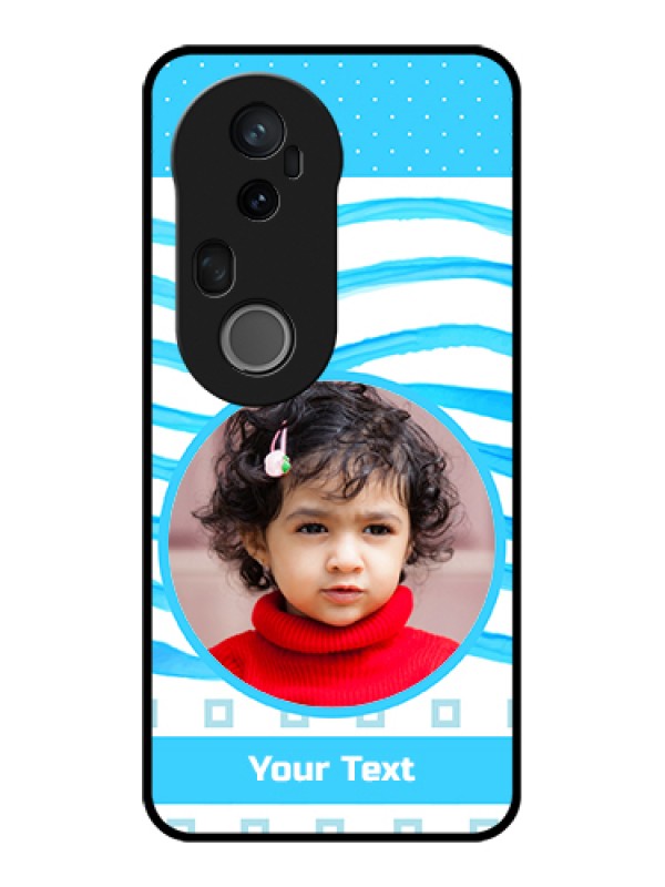 Custom Vivo T4 Ultra 5G Custom Glass Phone Case - Simple Blue Case Design