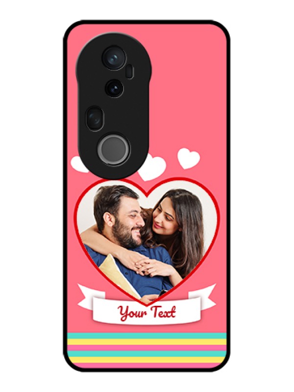 Custom Vivo T4 Ultra 5G Custom Glass Phone Case - Love Shapes Doodle Design