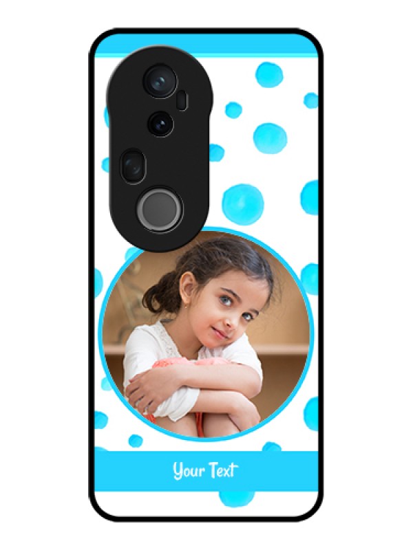 Custom Vivo T4 Ultra 5G Custom Glass Phone Case - Blue Bubbles Pattern Design