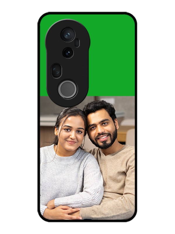 Custom Vivo T4 Ultra 5G Custom Glass Phone Case - Green Pattern Design