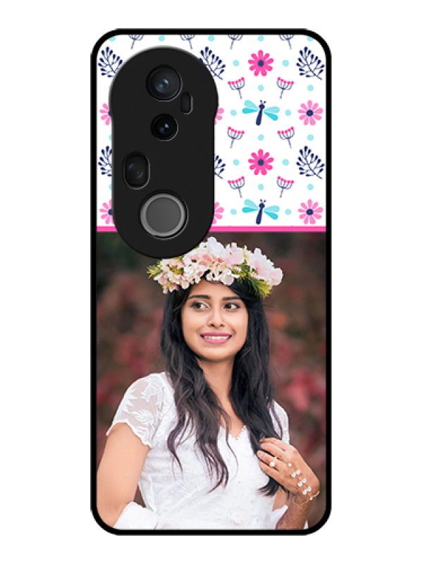 Custom Vivo T4 Ultra 5G Custom Glass Phone Case - Colorful Flower Design